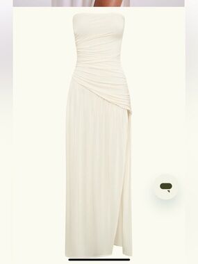 🌸 MESHKI Strapless Ruched Maxi Dress Ivory XL NWT 🌸